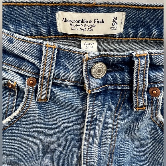Abercrombie & Fitch The Ankle Straight Ultra High Rise Curve Love Size 24 Jeans - Picture 7 of 9